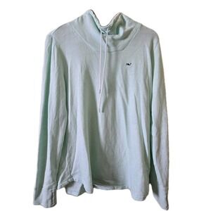 Vineyard Vines Green Cowl Neck Sweatshirt S Cotton Coastal Preppy
